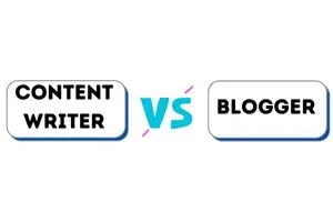 blogger vs content writer image in white backgound